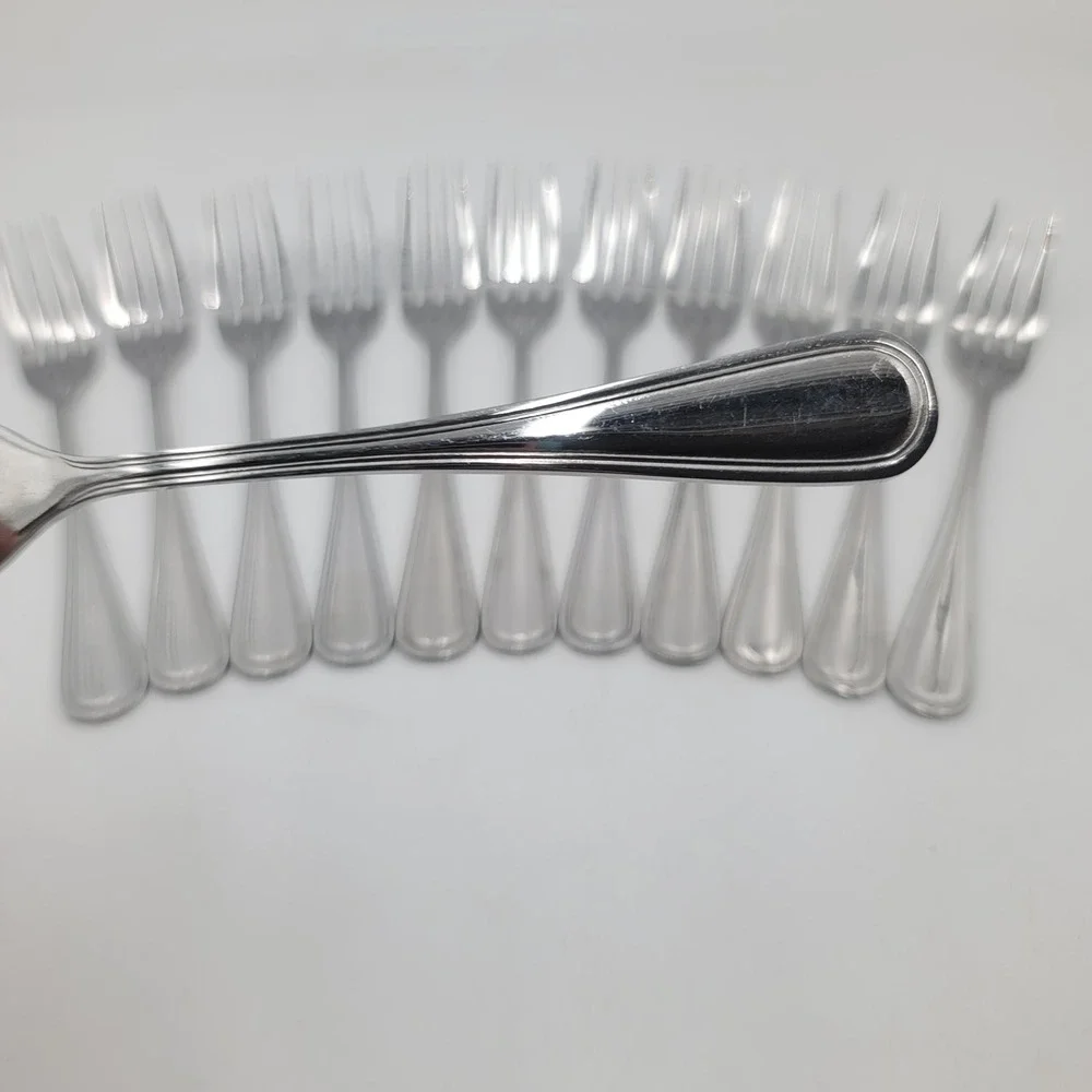 12pc Acopa Stainless Steel Dinner Forks Set Lydia Lansdale Pattern Silver 8.25